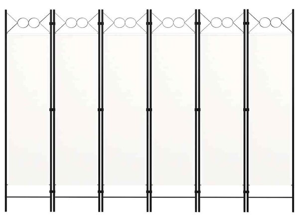 Fehér 6-paneles paraván 240 x 180 cm