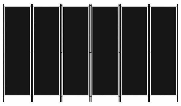 Fekete 6 paneles paraván 300 x 180 cm