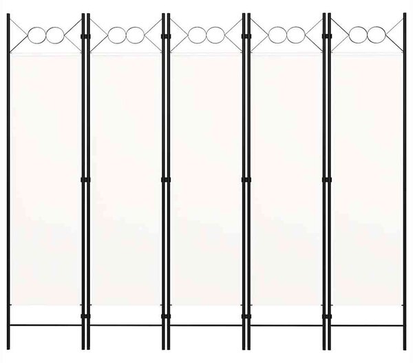 Fehér 5 paneles paraván 200 x 180 cm