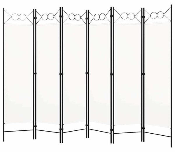 Fehér 6-paneles paraván 240 x 180 cm