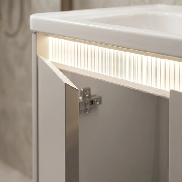 Fürdőszobabútor szett mosdóval DE07-60 Beige 60CM
