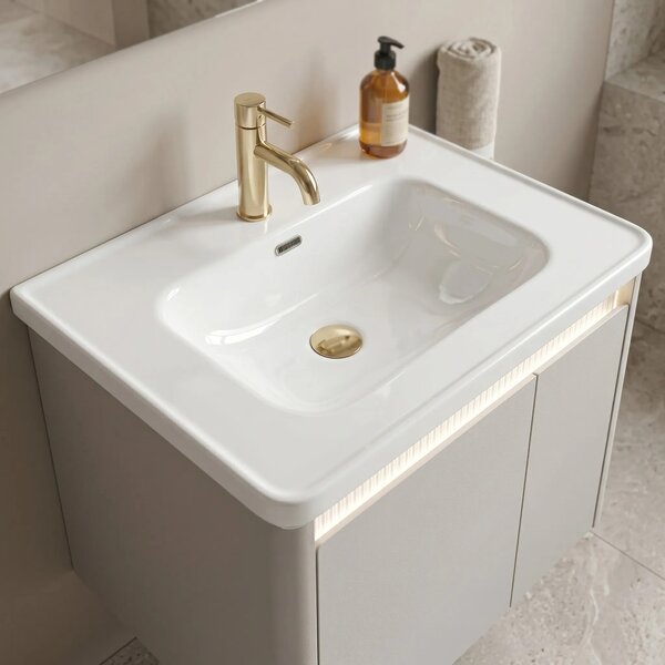 Fürdőszobabútor szett mosdóval DE07-60 Beige 60CM