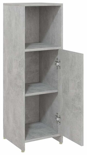 Betonszürke szerelt fa fürdőszobaszekrény 30 x 30 x 95 cm