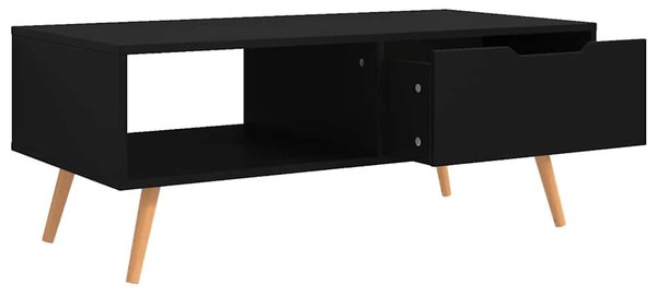 Fekete szerelt fa dohányzóasztal 100 x 49,5 x 43 cm