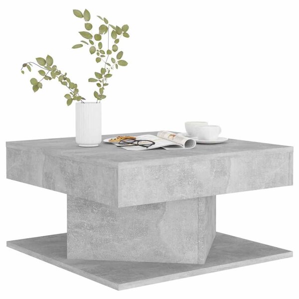 Betonszürke szerelt fa dohányzóasztal 57 x 57 x 30 cm