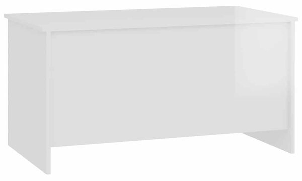 Magasfényű fehér szerelt fa dohányzóasztal 102 x 55,5 x 52,5 cm