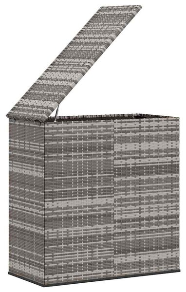 Szürke polyrattan kerti párnatartó doboz 100 x 49 x 103,5 cm