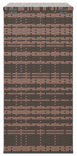 Barna polyrattan kerti párnatartó doboz 100 x 49 x 103,5 cm