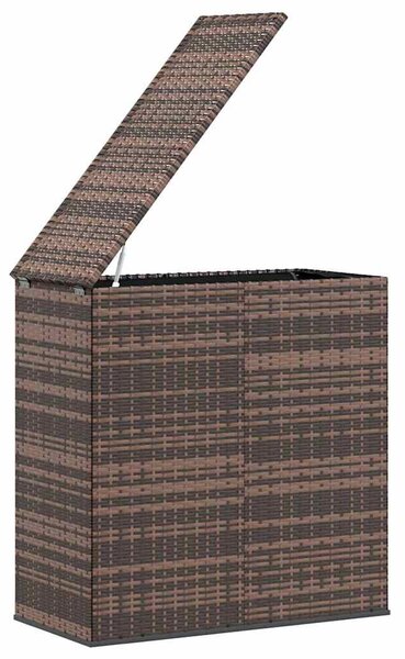 Barna polyrattan kerti párnatartó doboz 100 x 49 x 103,5 cm