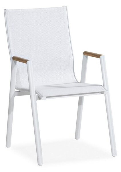 Kerti szék Riverside 129 86x61x57cm, Fehér, Fém, Textil