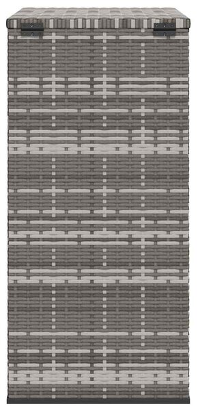 Szürke polyrattan kerti párnatartó doboz 100 x 49 x 103,5 cm