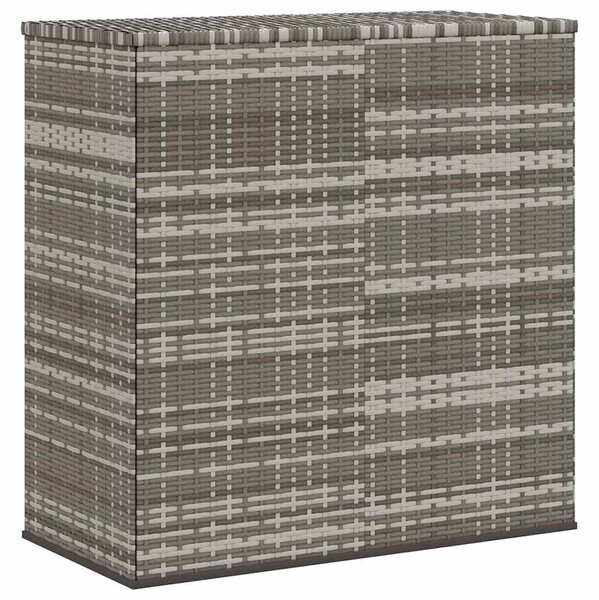 Szürke polyrattan kerti párnatartó doboz 100 x 49 x 103,5 cm