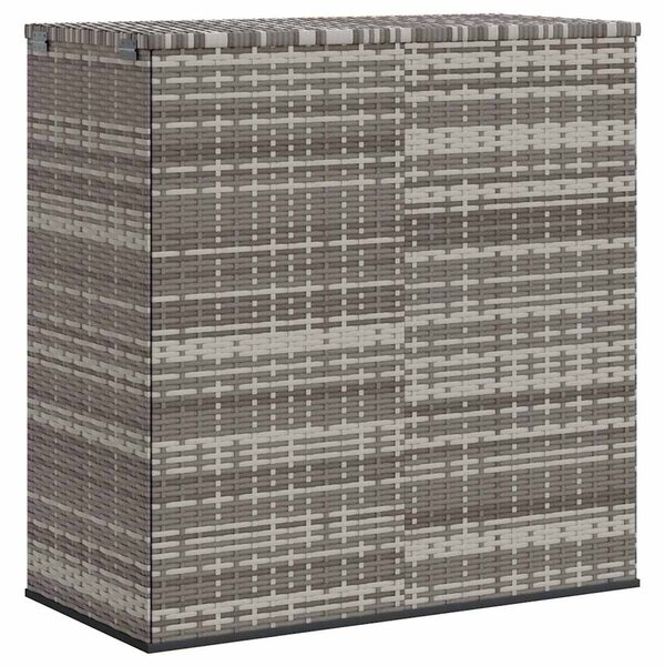 Szürke polyrattan kerti párnatartó doboz 100 x 49 x 103,5 cm