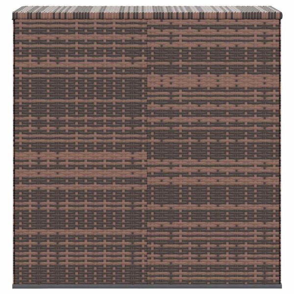 Barna polyrattan kerti párnatartó doboz 100 x 49 x 103,5 cm