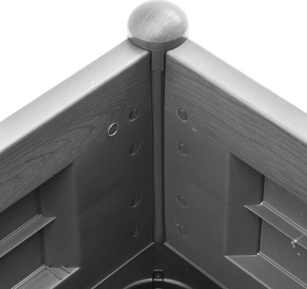 Kőszürke kerti PP magaságyás 100 x 43 x 35 cm