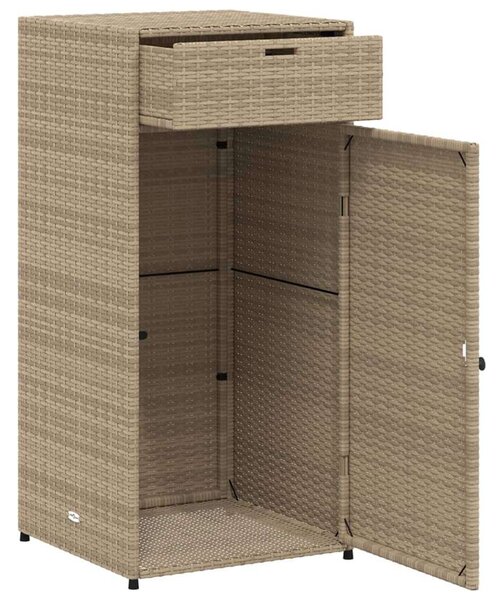 VidaXL bézs polyrattan kerti tárolószekrény 55 x 55 x 111 cm