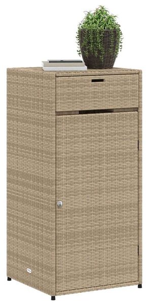 VidaXL bézs polyrattan kerti tárolószekrény 55 x 55 x 111 cm