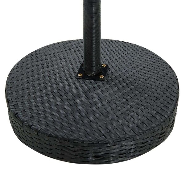 VidaXL Polyrattan Kerti Asztal - Fekete - Ø60,5 x 106 cm