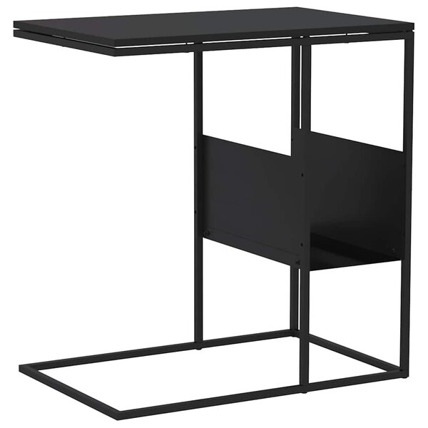 Fekete szerelt fa kisasztal 55x36x59,5 cm