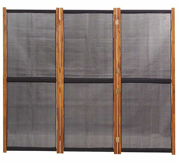 Fekete 3 paneles térelválasztó 210 x 180 cm