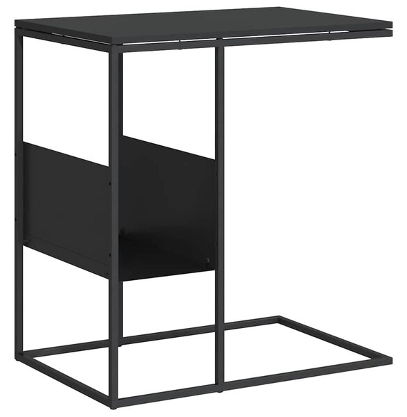 Fekete szerelt fa kisasztal 55x36x59,5 cm