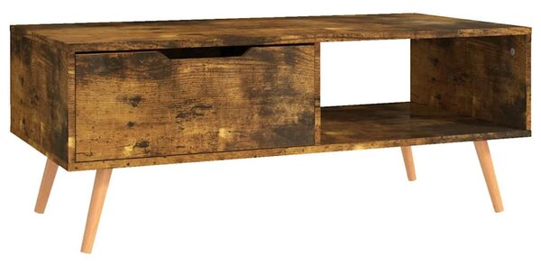 Füstös tölgy színű szerelt fa dohányzóasztal 100 x 49,5 x 43 cm