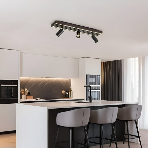 Mennyezeti Lámpa Lucande, Tiron, dimmable, Fa, Nappali, Fa, Modern