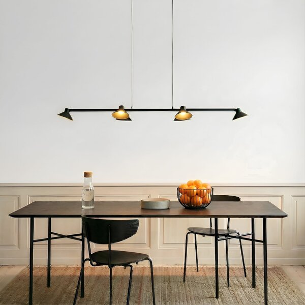 Függőlámpa Lucande, Steve, dimmable, Fekete, Étkező, Fém, Modern