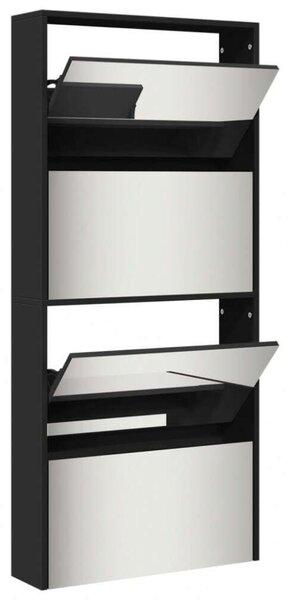 VidaXL Cipőtartó Szekrény - 4 Fiókos - Tükörrel - 63x17x134cm