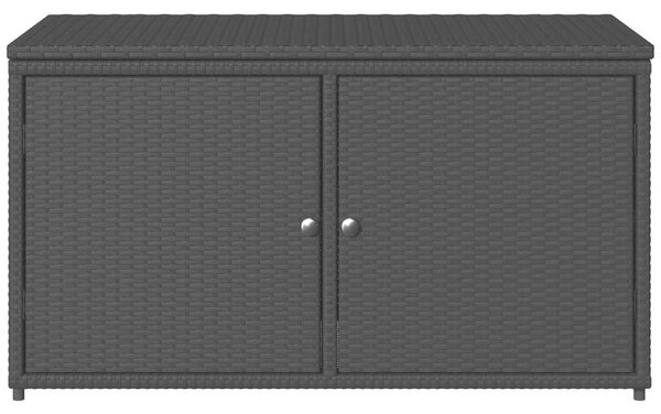 VidaXL fekete polyrattan kerti tárolószekrény 110 x 55 x 60,5 cm