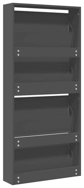 VidaXL Cipőtartó Szekrény - 4 Fiókos - Tükörrel - 63x17x134cm
