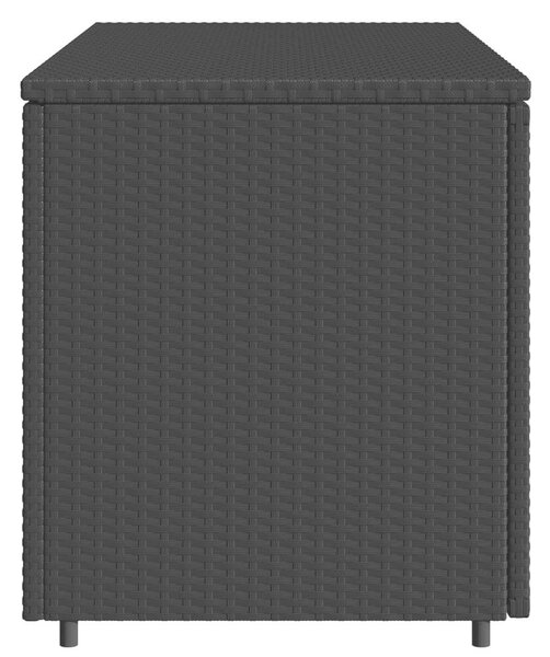 VidaXL fekete polyrattan kerti tárolószekrény 110 x 55 x 60,5 cm