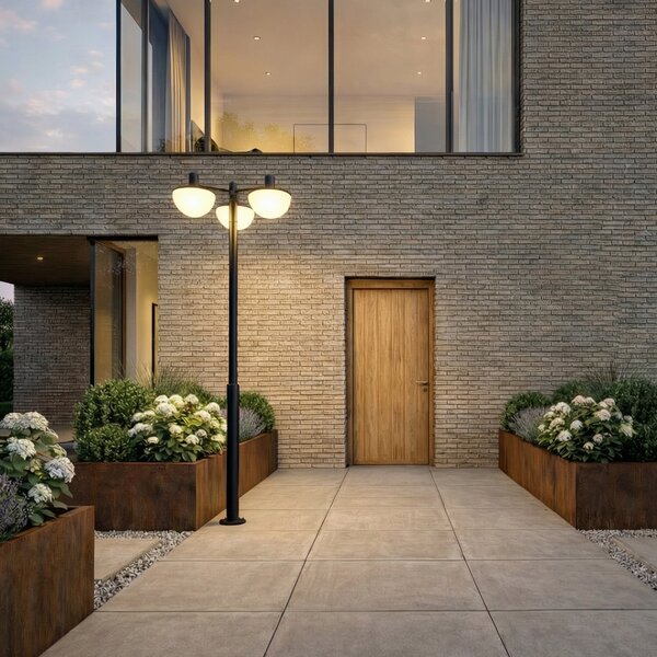 Kültéri Lámpa Lucande, Toras, dimmable, Fekete, Alumínium, Modern