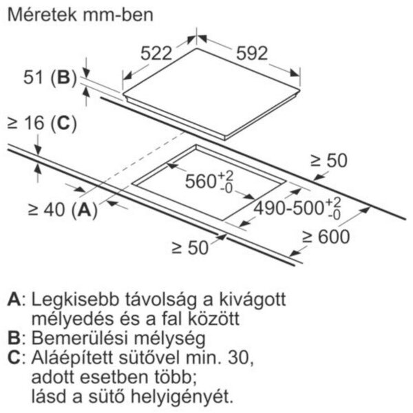 Bosch PVQ631HC1E Beépíthető indukciós főzőlap, 60 cm, 4 főzőzóna, PerfectFry Plus, Fekete