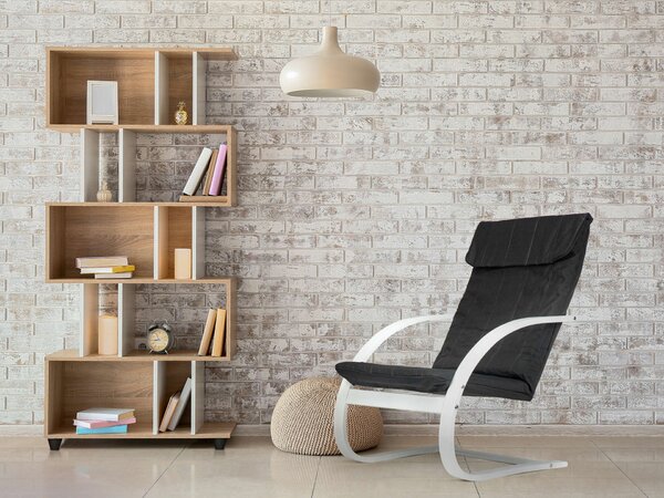 ModernHome Finn Hintaszék nyugágy nappaliba - Fehér, Fekete