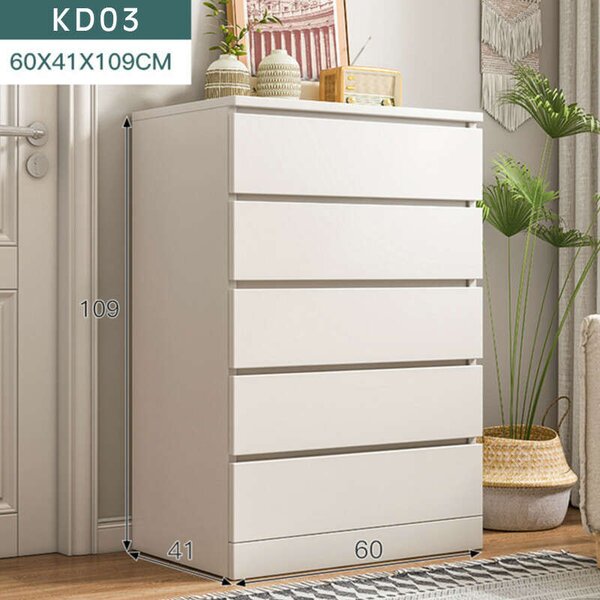 Fehér 5 Fiókos Komód - 60x41x109 cm