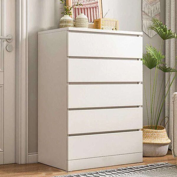 Fehér 5 Fiókos Komód - 60x41x109 cm