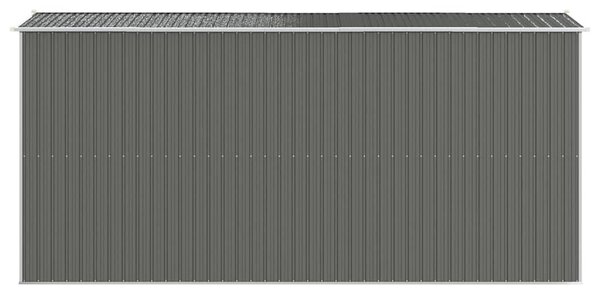Világosszürke horganyzott acél kerti fészer 192 x 440 x 223 cm