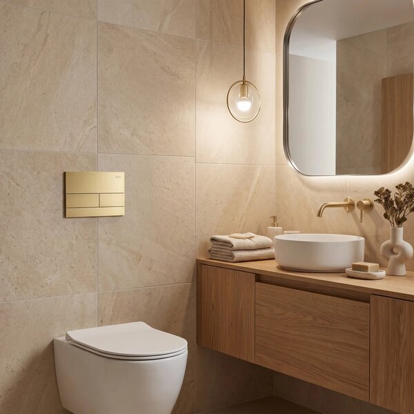 Beépíthető WC Tartókeret Szett Slim 024N T Brush Gold Nyomólappal