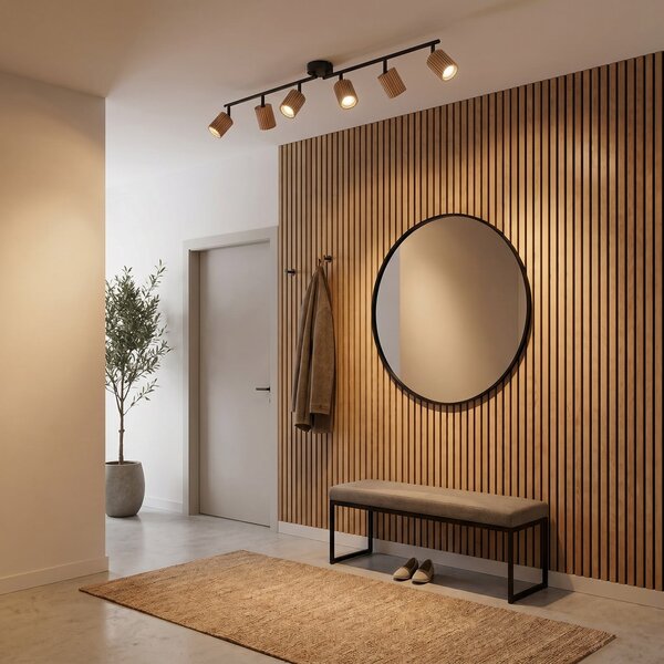 Mennyezeti Lámpa Lindby, Stralino, dimmable, Fa, Folyosó, Fa, Modern