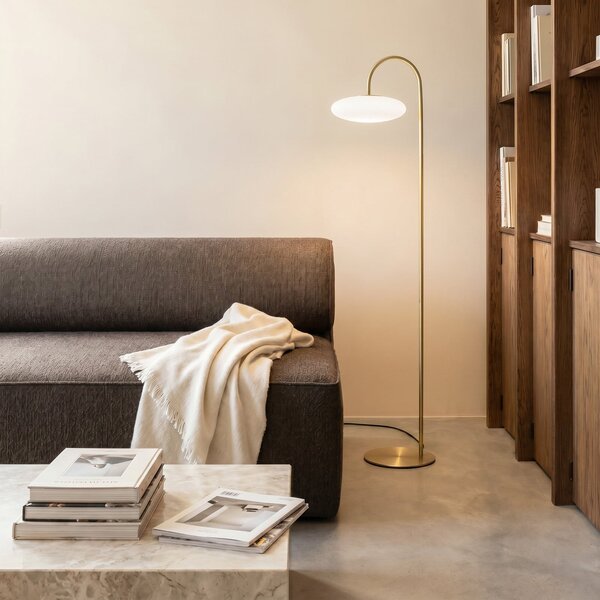 Állólámpa Lucande, Tenebra, dimmable, Arany / Sárgaréz, Nappali, Sárgaréz, Modern