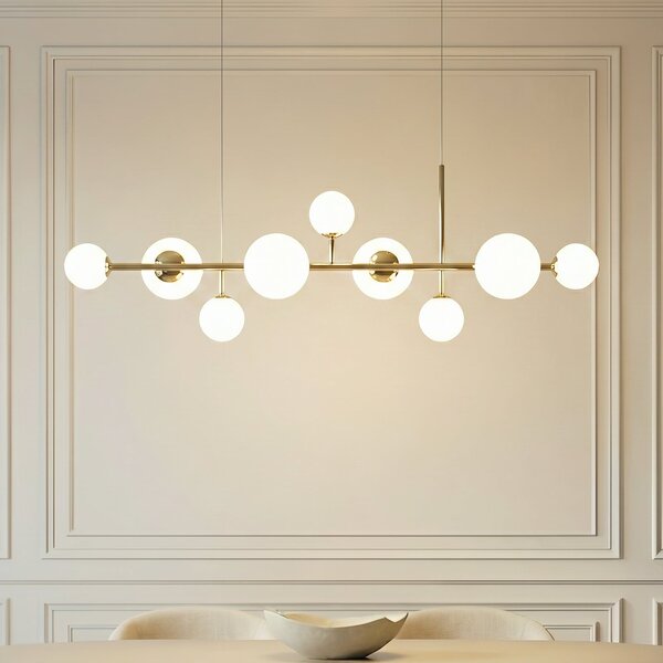 Függőlámpa ALDEX, Dione, dimmable, Arany / Sárgaréz, Nappali, Üveg, Modern