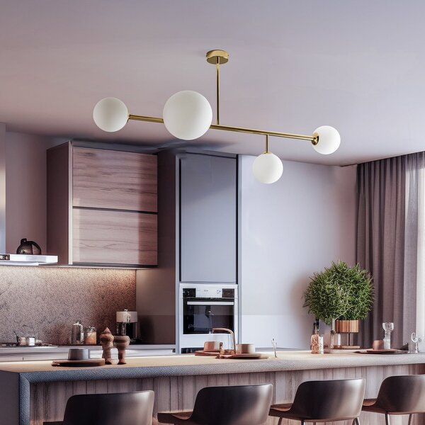 Mennyezeti Lámpa ALDEX, Dione, dimmable, Arany / Sárgaréz, Étkező, Fém, Modern