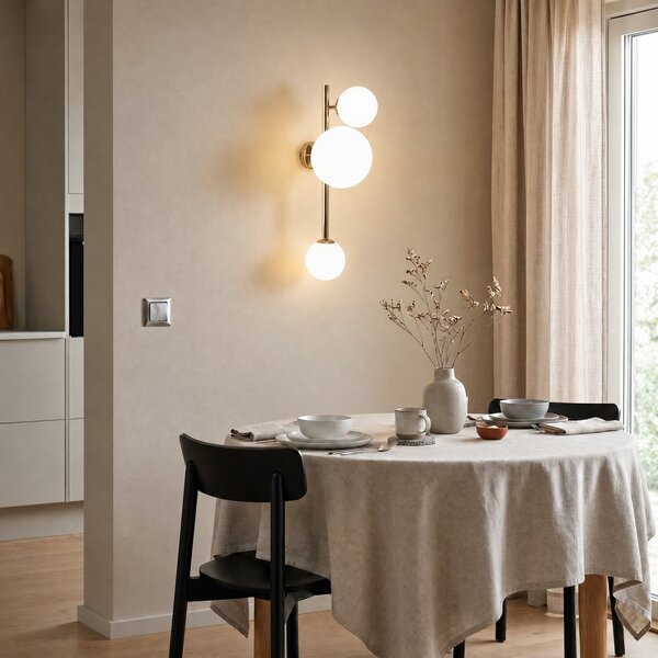 Fali Lámpa ALDEX, Dione, dimmable, Arany / Sárgaréz, Nappali, Üveg, Modern