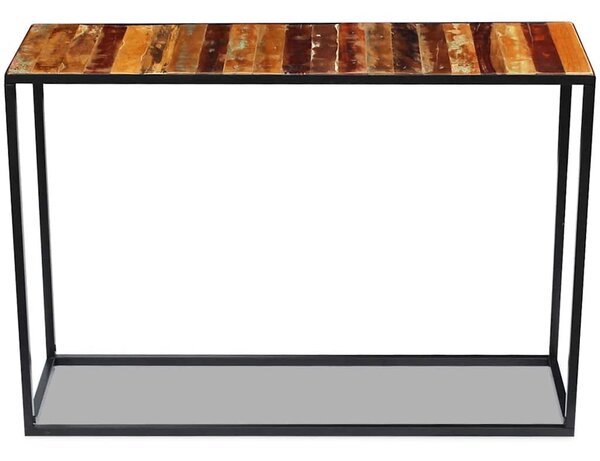 Tömör újrahasznosított fa konzolasztal 110 x 35 x 76 cm
