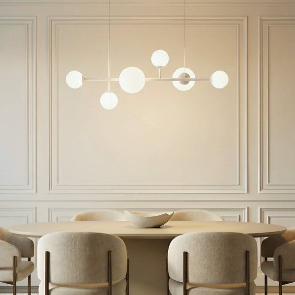 Függőlámpa ALDEX, Dione, dimmable, Fehér, Nappali, Üveg, Modern
