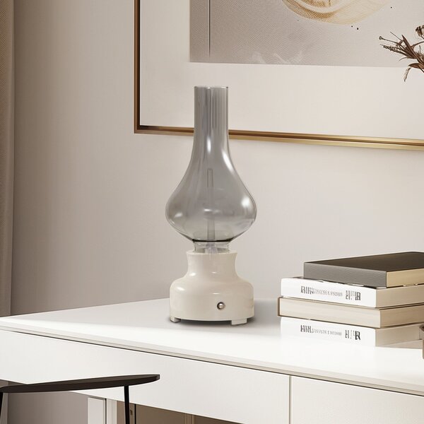 Asztali lámpa NOLA, Mist, dimmable, Fehér, Nappali, Üveg, Indusztriális dizájn