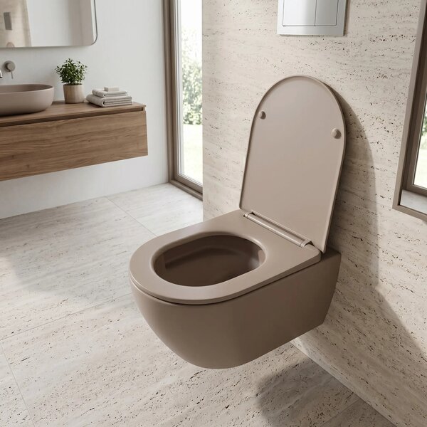 Felfüggesztett WC-csésze REA Focus Tornado Taupe