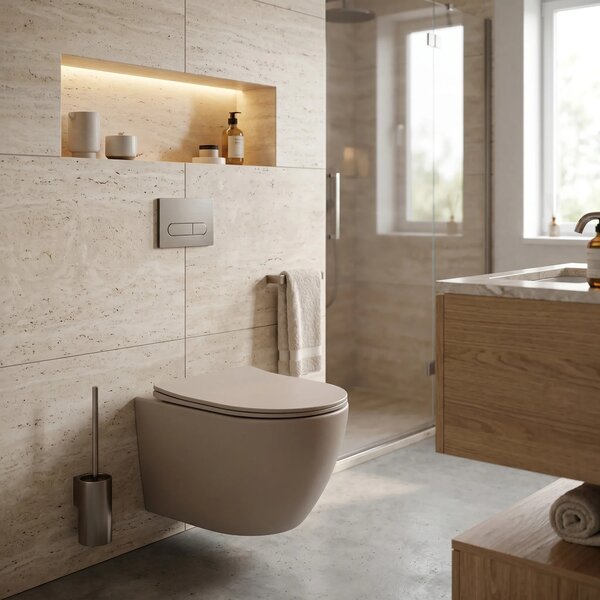 Felfüggesztett WC-csésze REA Focus Tornado Taupe