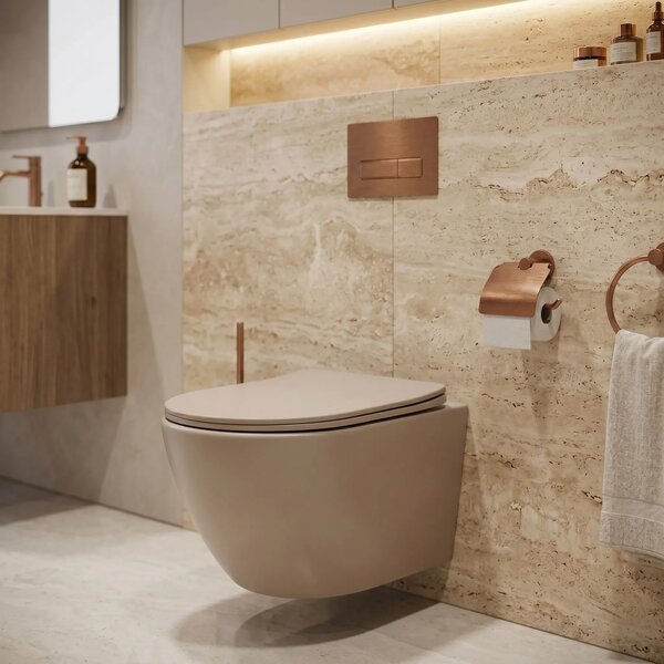 Felfüggesztett WC-csésze REA Focus Tornado Taupe